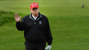 Protestparolen gegen Trumps Gaza-Politik auf dessen Golfplatz in Schottland