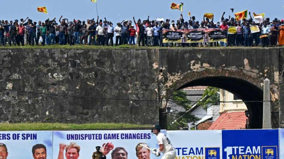 Sri Lanka protests reach cricket fences at Galle Test