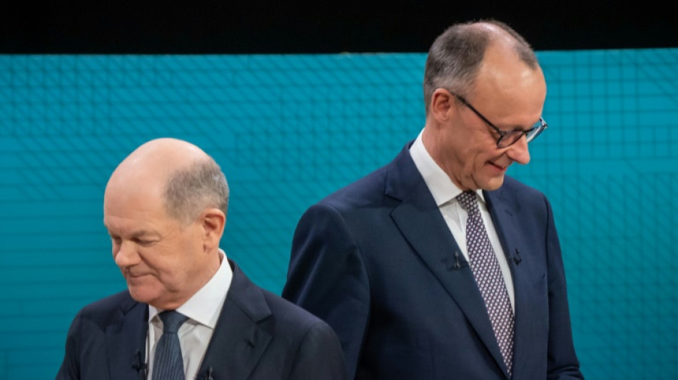 Germany's Scholz, Merz, clash over far-right AfD in election debate